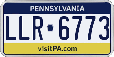 PA license plate LLR6773