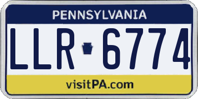 PA license plate LLR6774