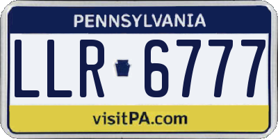 PA license plate LLR6777