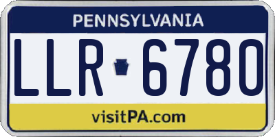 PA license plate LLR6780