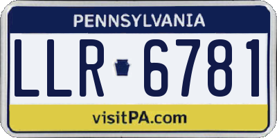 PA license plate LLR6781