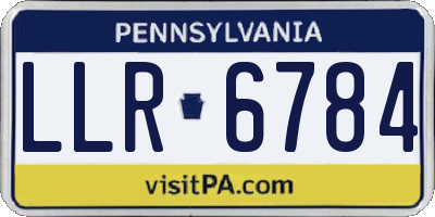 PA license plate LLR6784