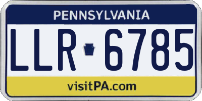 PA license plate LLR6785