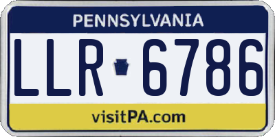 PA license plate LLR6786