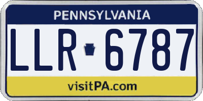 PA license plate LLR6787
