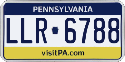 PA license plate LLR6788