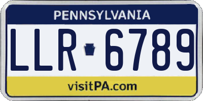 PA license plate LLR6789