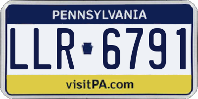 PA license plate LLR6791