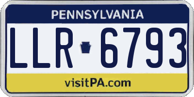 PA license plate LLR6793