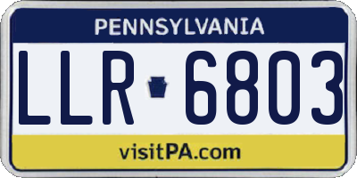 PA license plate LLR6803