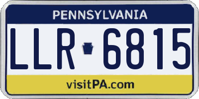 PA license plate LLR6815