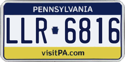 PA license plate LLR6816