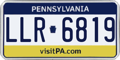 PA license plate LLR6819