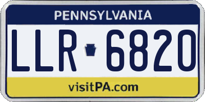 PA license plate LLR6820