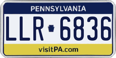 PA license plate LLR6836