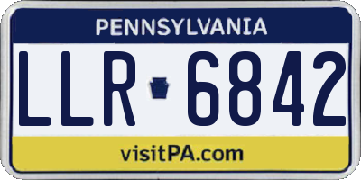 PA license plate LLR6842