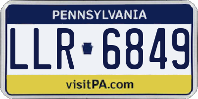 PA license plate LLR6849