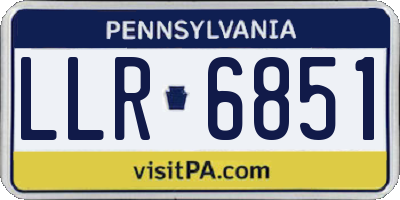 PA license plate LLR6851