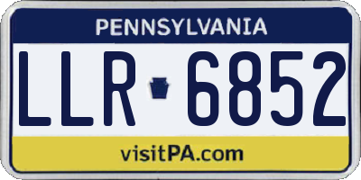 PA license plate LLR6852