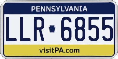 PA license plate LLR6855