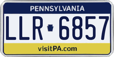 PA license plate LLR6857