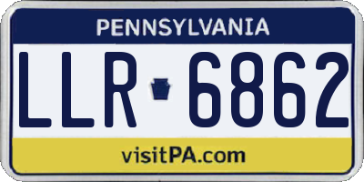 PA license plate LLR6862