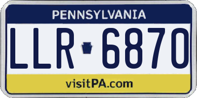 PA license plate LLR6870