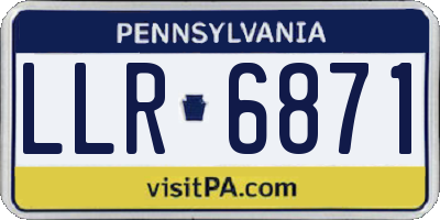 PA license plate LLR6871