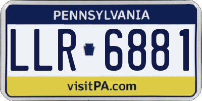 PA license plate LLR6881