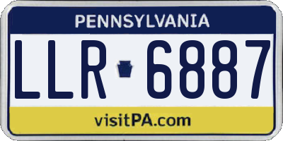 PA license plate LLR6887