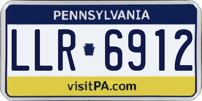 PA license plate LLR6912