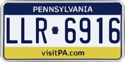 PA license plate LLR6916