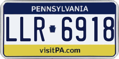 PA license plate LLR6918