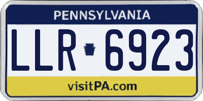 PA license plate LLR6923
