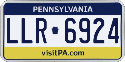 PA license plate LLR6924