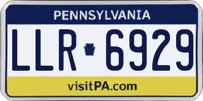 PA license plate LLR6929