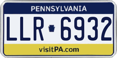 PA license plate LLR6932