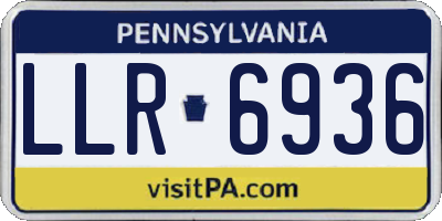 PA license plate LLR6936