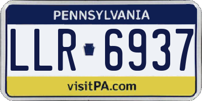 PA license plate LLR6937