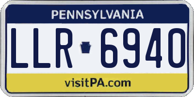 PA license plate LLR6940