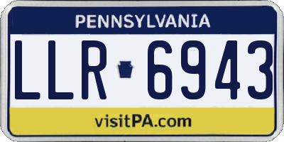PA license plate LLR6943