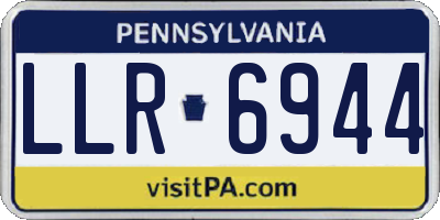 PA license plate LLR6944