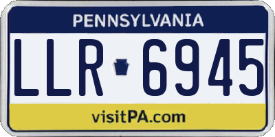 PA license plate LLR6945