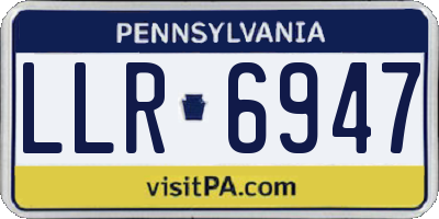 PA license plate LLR6947