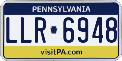 PA license plate LLR6948