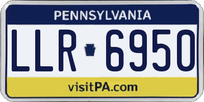 PA license plate LLR6950