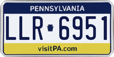 PA license plate LLR6951