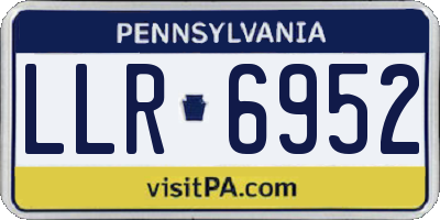 PA license plate LLR6952
