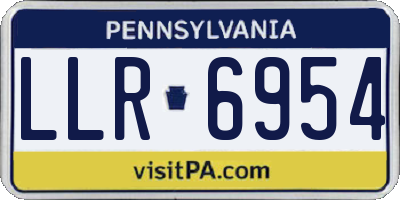 PA license plate LLR6954