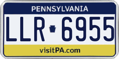 PA license plate LLR6955